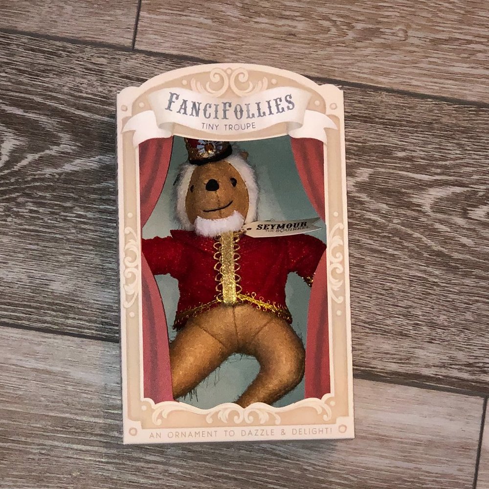 NIB Demdaco Fancifollies Seymour Squirrel Xmas